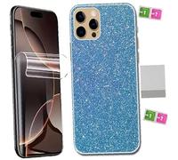AILIKA Protection face arrière effet strass Bleu aspect scintillant avec écran hydrogel transparent couverture intégrale Compatible avec TCL 60 SE NxtPaper