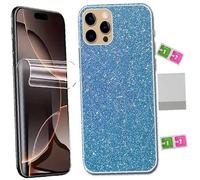 AILIKA Protection face arrière effet strass Bleu aspect scintillant avec face avant hydrogel anti casse réactivité fluide Compatible avec Infinix Note Edge