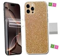 AILIKA Protection face arrière effet strass Doré aspect scintillant avec face avant hydrogel anti casse réactivité fluide Compatible avec TCL 60 SE NxtPaper