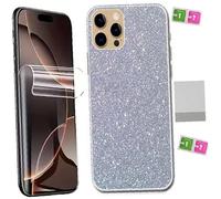 AILIKA Surface arrière brillante Argent effet bijou avec protection écran hydrogel transparent couverture intégrale Compatible avec TCL 501
