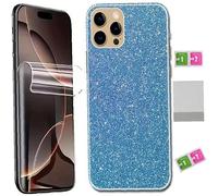 AILIKA Surface arrière brillante Bleu effet bijou avec protection écran hydrogel transparent couverture intégrale Compatible avec Redmi 15R 5G