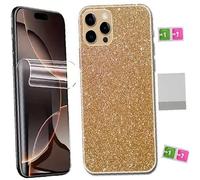 AILIKA Surface arrière brillante Doré effet bijou avec protection écran hydrogel transparent couverture intégrale Compatible avec Oppo K15 Pro+