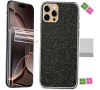 AILIKA Surface arrière brillante Noir effet bijou avec protection écran hydrogel transparent couverture intégrale Compatible avec Huawei Nova 13i