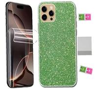AILIKA Surface arrière brillante Vert effet bijou avec protection écran hydrogel transparent couverture intégrale Compatible avec Huawei Nova 12 Ultra