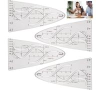 Aililong 4 Pièces Schablons Paraboles - Schablons Flexibles en Plastique Multifonctionnelles, Courbes Paraboliques, Cosinus, Tangentes, pour Étudiants, Bureau, Designers, Peinture