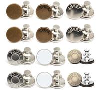Aililong Boutons-Pression sans Couture 12 pièces (Ø17mm) - Grands Boutons colorés avec Pinces, Robustes pour Cardigans, Jeans, Vestes et Plus Encore