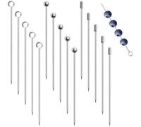 Aililong Composée de 15 Longs Cure - Dents réutilisables en Acier Inoxydable et Disponible en 3 Formes, est l'accessoire Parfait pour Un Cocktail ou Une collation Barbecue, Un Sandwich Club.