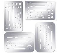 Aililong Eraser Stencil Set de 2 pochoirs en Acier Inoxydable pour la pyrogravure et Le Dessin Technique - Eraser Stencil Metal Eraser Tool pour Les Artistes et Les Designers