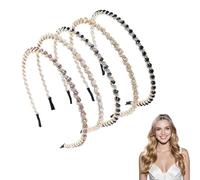 Aililong Ladies Hair Band Set de 5, strass élégant élastique Hair band pour les filles à danser, faire la fête, travailler, accessoires de cheveux de haute qualité en 5 couleurs, Ladies Hair band