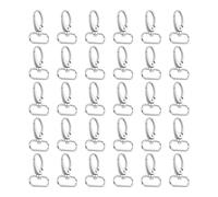 Aililong - Lot de 30 mousquetons porte-clés avec articulation pivotante - Crochets robustes pour sacs et projets de bricolage - Anneaux en D de 25 mm - Argenté