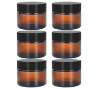 Aililong Lot de 6 bocaux à crème, 50 ml, en verre ambré, transparent, pour cosmétiques, lotions, pommades, huiles essentielles, mini bougies