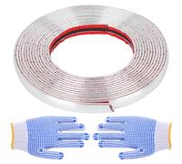 Aililong Moulures décoratives autocollantes en acier inoxydable chromé et argenté, 5 m x 15 mm, pour mur, porte, plafond, meubles, voiture, découpable individuellement, étanches et résistantes à la