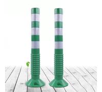 AILIMENG Voie D'accès Barrière De Parking,Barrière En Plastique Réfléchissante Avec Poteau De Contour Avec Boulons D'expansion Pour Le Contrôle De La Circulation(Green and White,4 Pack)