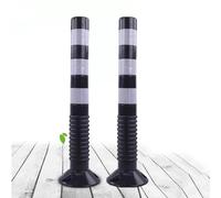 AILIMENG Voie D'accès Barrière De Parking,Barrière En Plastique Réfléchissante Avec Poteau De Contour Avec Boulons D'expansion Pour Le Contrôle De La Circulation(Black and White,2 Pack)