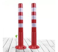 AILIMENG Voie D'accès Barrière De Parking,Barrière En Plastique Réfléchissante Avec Poteau De Contour Avec Boulons D'expansion Pour Le Contrôle De La Circulation(Red and White,4 Pack)