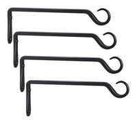 AILIN YELOKIE Lot de 4 crochets muraux forgés de qualité supérieure, support robuste pour plantes, crochets élégants pour mangeoires à oiseaux, jardinières, lanternes, carillons éoliens d'intérieur et