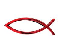 AiliStar Emblème poisson rouge symbole badge épais autocollant universel pour tous les véhicules et tous les endroits plats en ABS