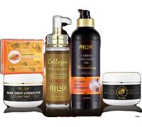 AILKE Kit de soins de la peau au collagène, éclaircissement, élimination des taches sombres, kit 5 en 1