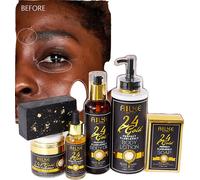 AILKE Kit de soins de la peau en or 24k, propriétés éclaircissantes, hydratation profonde, PACK DE 5