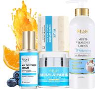 AILKE Kit de soins de la peau multi-vitamines, formule éclaircissante, bienfaits hydratants, kit 4 en 1