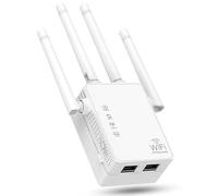 AILKIN 4-Antenne WiFi Extender Signal Booster, WiFi Extender avec 1200Mbps Dual - Bande 2.4G&5G, WIFI Booster avec 3 modes et 2 ports Ethernet, Wi-Fi Repeater avec 12880 Sq.ft Couverture 105 Appareils