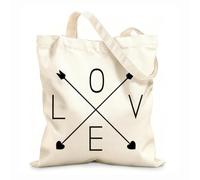 AILOONG Amour Mots Flèches Cœurs Romantique Cabane en toile écrue tissu épais de 12 oz Utilise comme sac à outils 25x30cm Petit