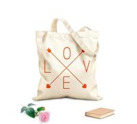 AILOONG Amour Mots Flèches Cœurs Romantique Cabane en toile écrue tissu épais de 340g/m² Utilise comme sac à outils