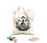 AILOONG arbre de Bouddha, arbre de la Bodhi, anglais simple Cabane à poignée plate tissu épais de 12 oz Remplace le cartable 25x30cm Petit