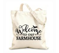 AILOONG Bienvenue dans notre ferme ! Cabane en toile écrue tissu épais de 12 oz Utilise comme sac à outils 31x36cm Moyen