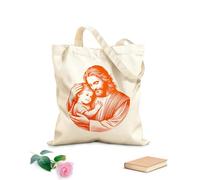AILOONG Cabane à bandoulière en sangle clipart du profil du visage de Jésus-Christ tissu épais de 340g/m² Sac à dessin