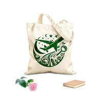 AILOONG Cabane à bandoulière en sangle Faites le tour du monde à bord d'un avion qui plane dans le ciel nocturne. tissu épais de 340g/m² Sac à dessin