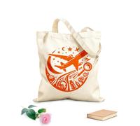 AILOONG Cabane à bandoulière en sangle Faites le tour du monde à bord d'un avion qui plane dans le ciel nocturne. tissu épais de 340g/m² Sac à dessin