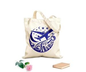 AILOONG Cabane à bandoulière en sangle Faites le tour du monde à bord d'un avion qui plane dans le ciel nocturne. tissu épais de 340g/m² Sac à dessin