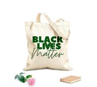 AILOONG Cabane à bandoulière en sangle La vie compte, antiracisme, motivation, typographie tissu épais de 340g/m² Sac à dessin