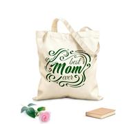 AILOONG Cabane à bandoulière en sangle L'inscription « Meilleure maman du monde » avec une typographie de style doodle pour la fête des mères peut être utilisée. tissu épais de 340g/m² Sac à dessin