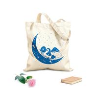 AILOONG Cabane à bandoulière en sangle lune bohème avec champignons magiques, art mystique de sorcière avec clipart de croissant de lune tissu épais de 340g/m² Sac à dessin