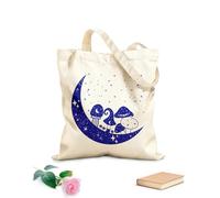 AILOONG Cabane à bandoulière en sangle lune bohème avec champignons magiques, art mystique de sorcière avec clipart de croissant de lune tissu épais de 340g/m² Sac à dessin