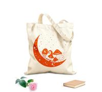 AILOONG Cabane à bandoulière en sangle lune bohème avec champignons magiques, art mystique de sorcière avec clipart de croissant de lune tissu épais de 340g/m² Sac à dessin