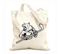AILOONG Cabane à bandoulière en sangle Modèle de dessin et de conception pour le hockey sur glace avec ours tissu épais de 12 oz Sac à dessin 25x30cm Petit