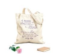 AILOONG Cabane à bandoulière en sangle Parce que quelqu'un que nous aimons est au ciel, il y a un peu de paradis dans notre maison. tissu épais de 340g/m² Sac à dessin