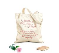 AILOONG Cabane à bandoulière en sangle Parce que quelqu'un que nous aimons est au ciel, il y a un peu de paradis dans notre maison. tissu épais de 340g/m² Sac à dessin