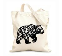 AILOONG Cabane à bandoulière en sangle Silhouette audacieuse d'un ours sauvage aux pattes levées tissu épais de 12 oz Sac à dessin 25x30cm Petit