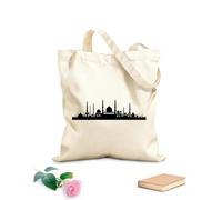 AILOONG Cabane à bandoulière en sangle silhouette de mosquée d'architecture arabe tissu épais de 12 oz Sac à dessin 31x36cm Moyen