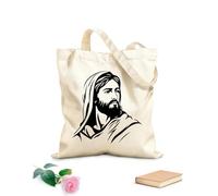 AILOONG Cabane à bandoulière en sangle silhouette simple et épurée de Jésus-Christ tissu épais de 12 oz Sac à dessin 31x36cm Moyen