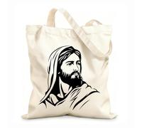 AILOONG Cabane à bandoulière en sangle silhouette simple et épurée de Jésus-Christ tissu épais de 12 oz Sac à dessin 35x40cm Grand