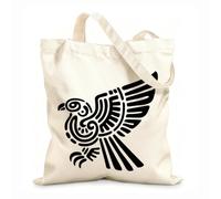 AILOONG Cabane à bandoulière en sangle tissu épais de 12 oz aigle totem aztèque, symbole tribal maya et inca Sac à dessin 35x40cm Grand