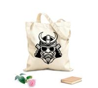 AILOONG Cabane à bandoulière en sangle tissu épais de 12 oz guerrier samouraï audacieux avec lunettes de soleil et barbe Sac à dessin 25x30cm Petit