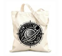 AILOONG Cabane à bandoulière en sangle tissu épais de 12 oz Mandala céleste représentant des planètes, des étoiles et un motif géométrique artistique et astrologique Sac à dessin 25x30cm Petit