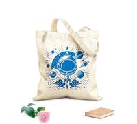 AILOONG Cabane à bandoulière en sangle tissu épais de 340g/m² casque d'astronaute spatial, fusée, planètes, étoiles et éléments cosmiques dans un style Sac à dessin