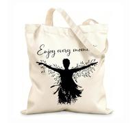 AILOONG Cabane à bandoulière en sangle une affiche avec la silhouette d'une personne et les mots « profitez de chaque instant » tissu épais de 12 oz Sac à dessin 25x30cm Petit